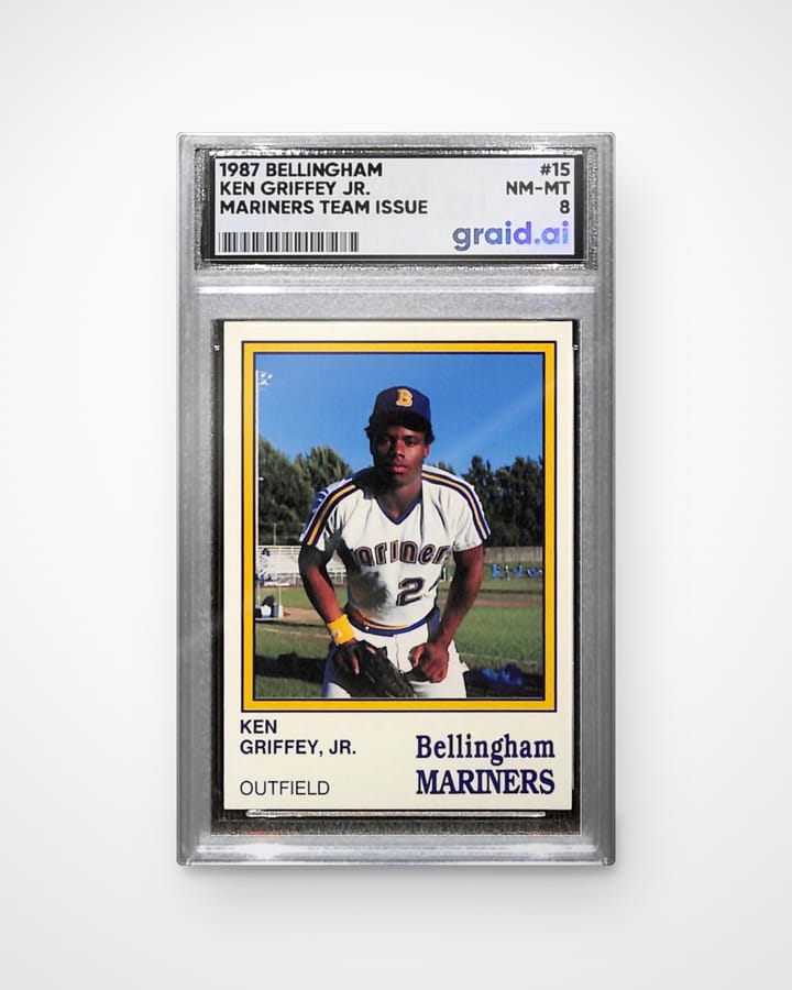 Ken Griffey Jr., 1987 Bellingham Mariners, graded and slabbed by Graid Ai