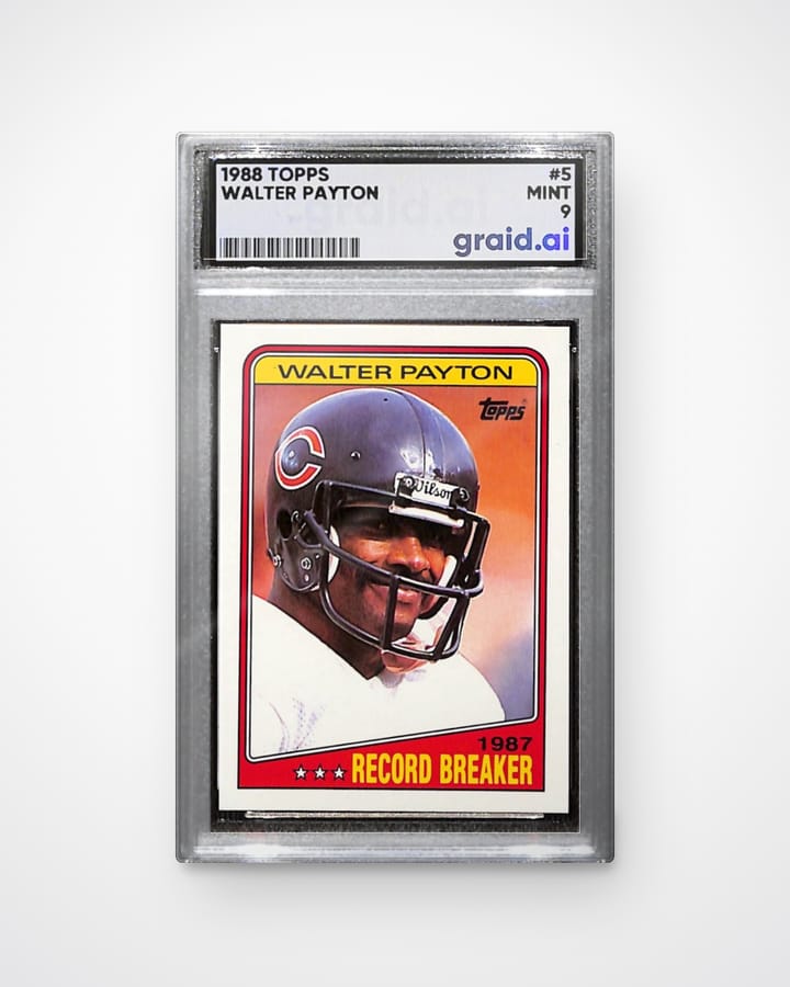 Walter Payton, graded and slabbed by Graid Ai